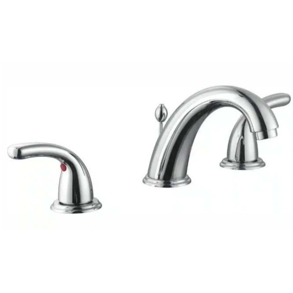 Builders 8 in. Widespread 2-Handle High-Arc Bathroom Faucet in Chrome